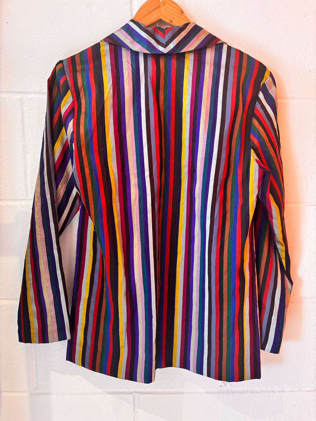 Vintage Multicolour Striped Silk Blazer