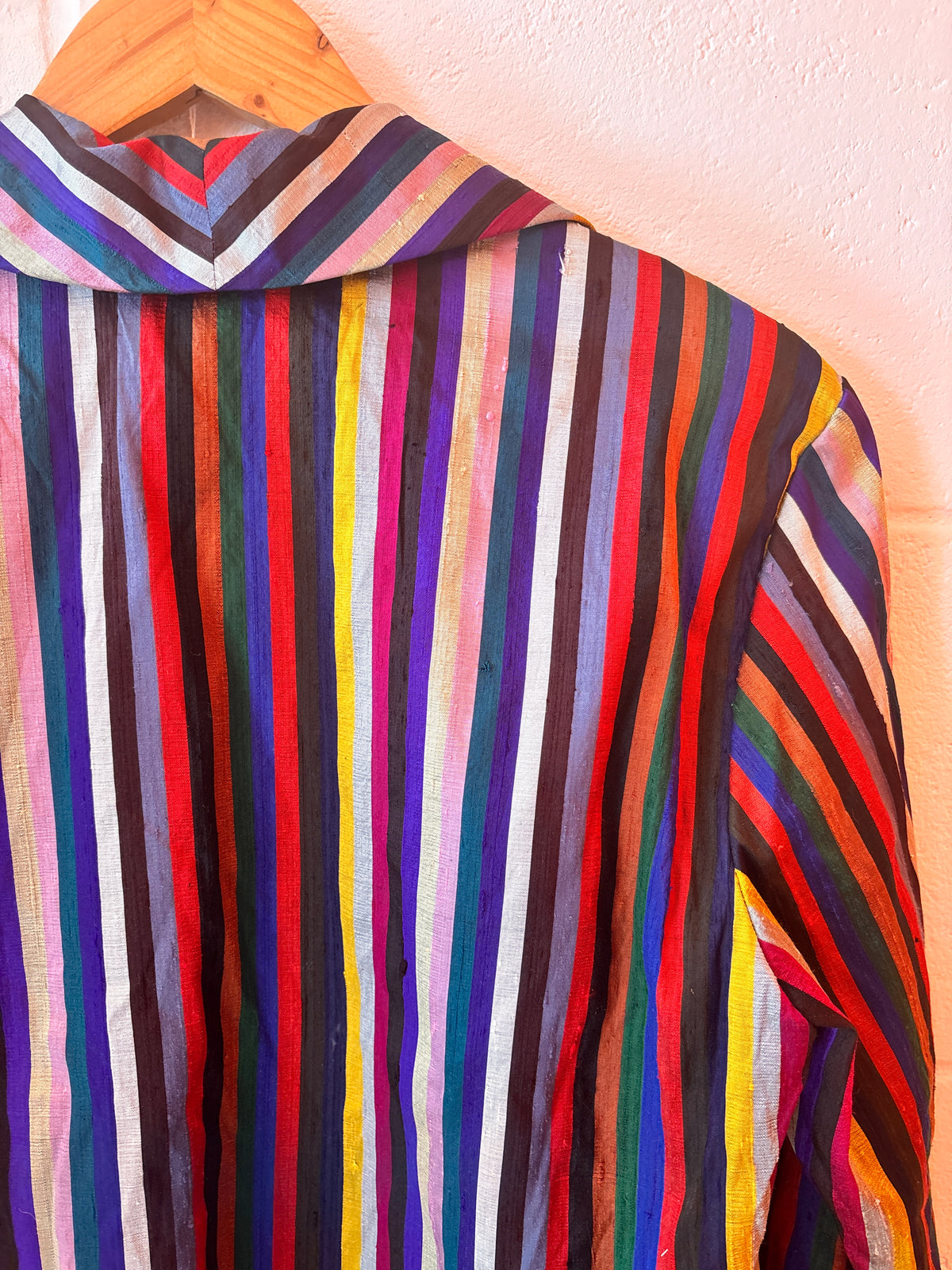Vintage Multicolour Striped Silk Blazer
