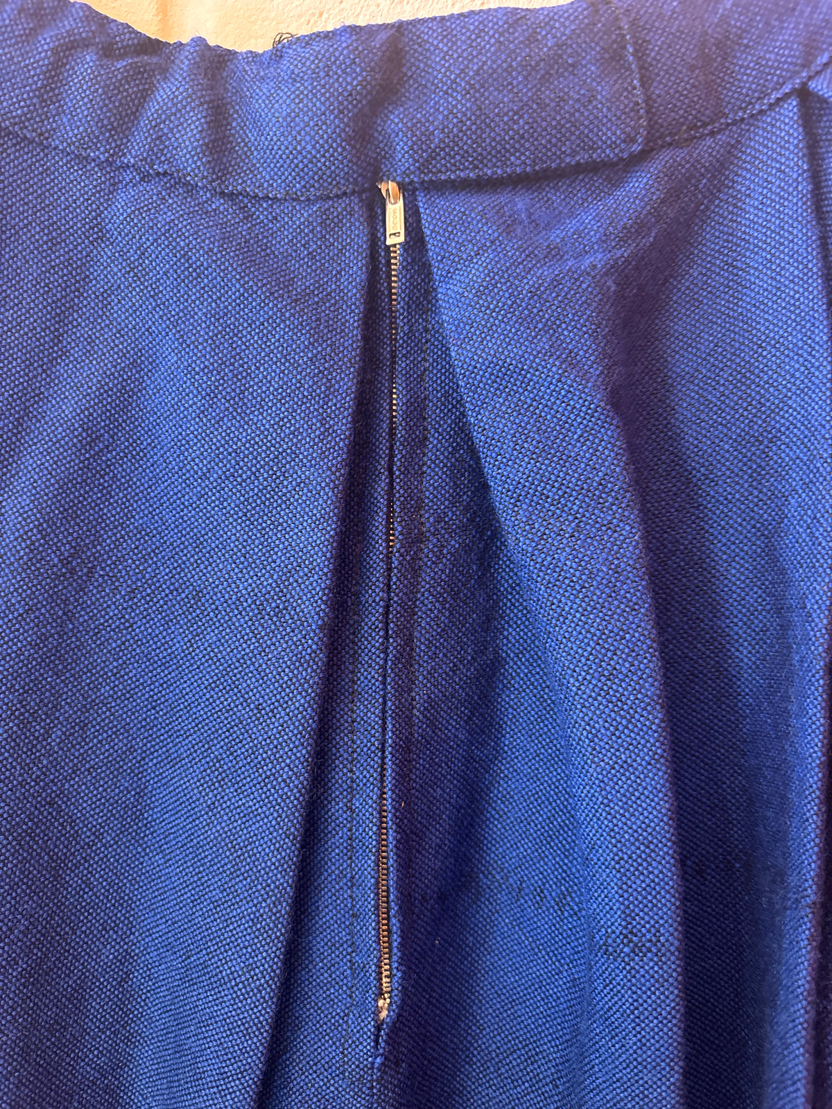 Vintage Blue Wool Folk Skirt | Ric Rac Trim