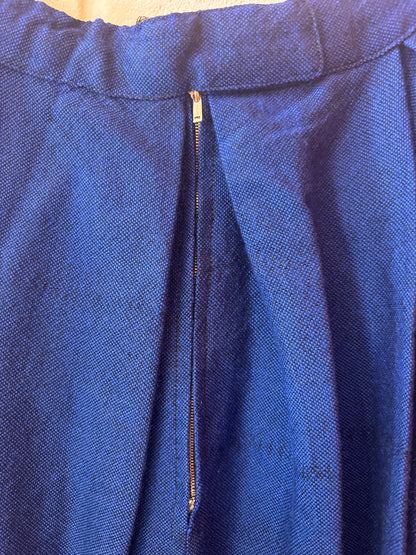Vintage Blue Wool Folk Skirt | Ric Rac Trim