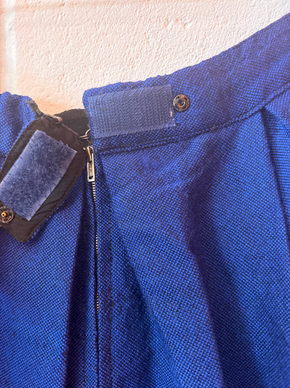 Vintage Blue Wool Folk Skirt | Ric Rac Trim