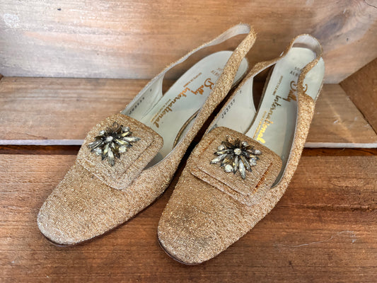 Vintage 1960s Gold Lame Bally International Heels