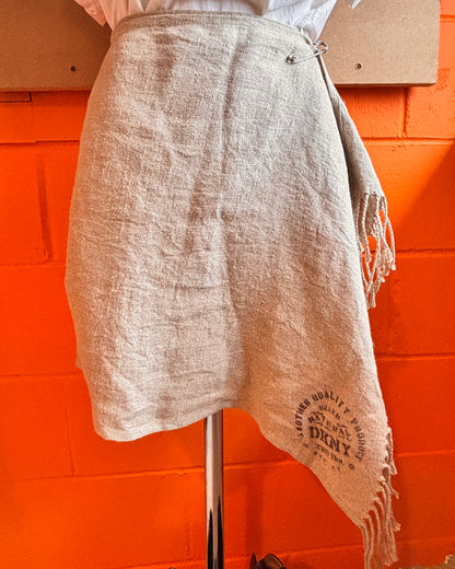 Vintage DKNY Burlap Asymmetric Wrap Skirt