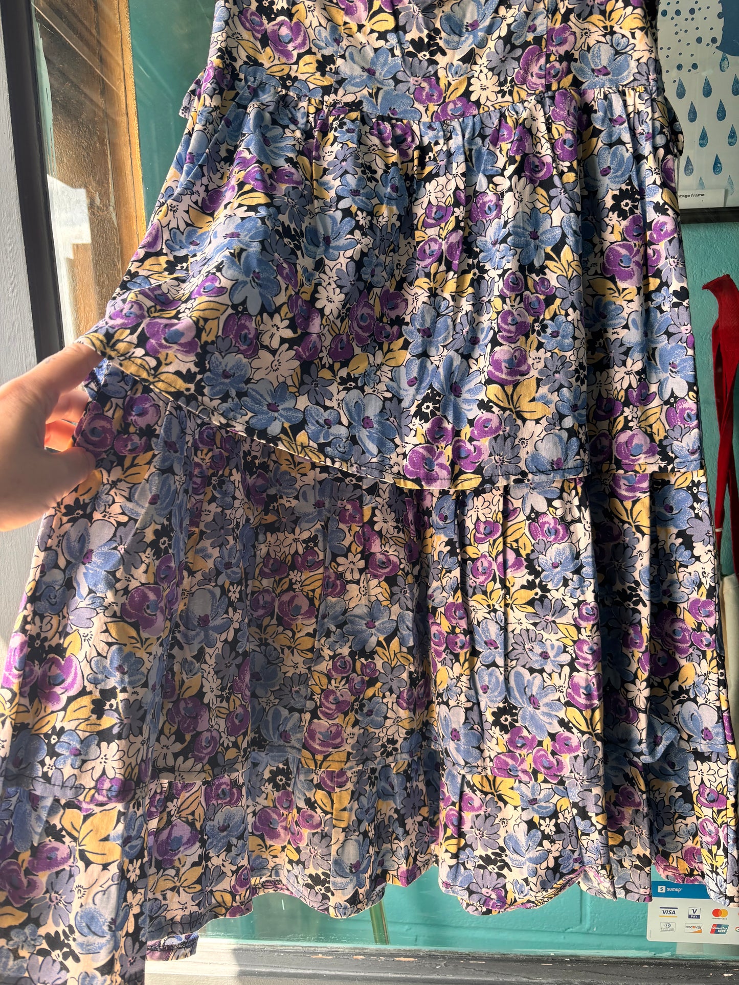 Vintage Satoua Strapless Floral Dress