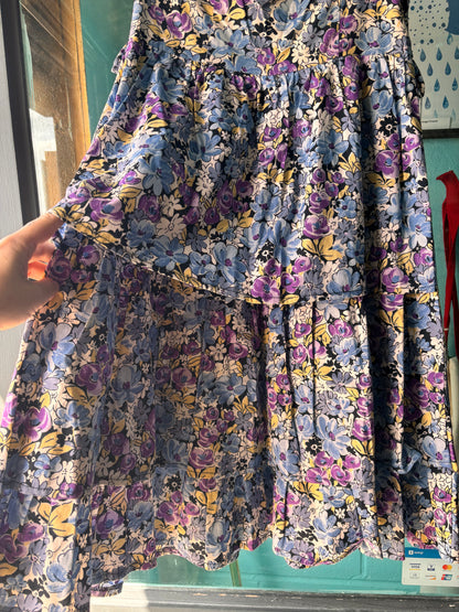 Vintage Satoua Strapless Floral Dress