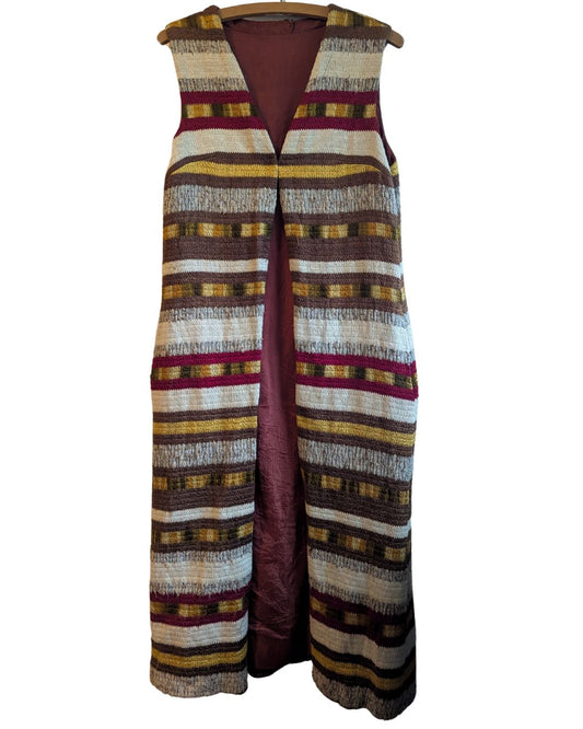 Vintage 1970s Knitted Sleeveless Duster