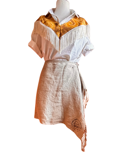 Vintage DKNY Burlap Asymmetric Wrap Skirt