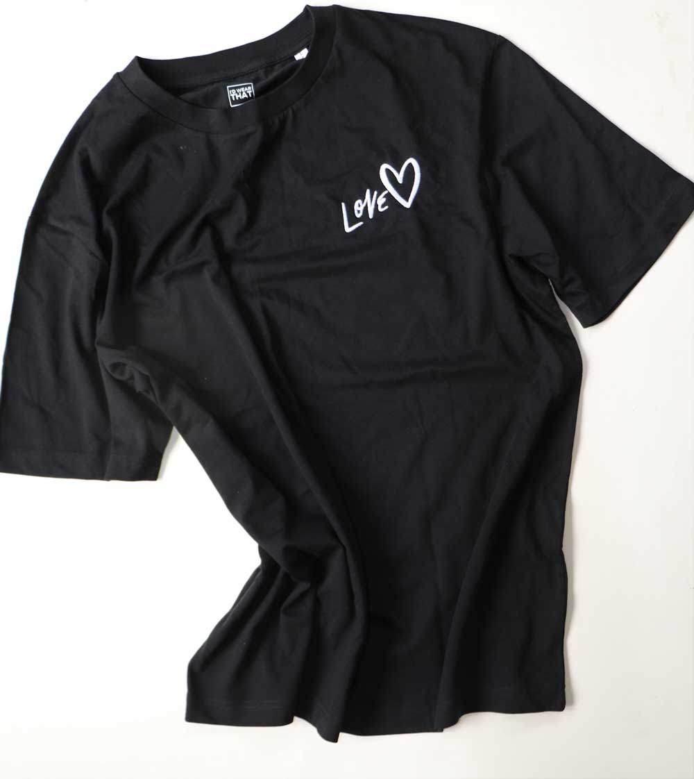 Black Unisex T-shirt | Embroidered Love Collection - I'd Wear That