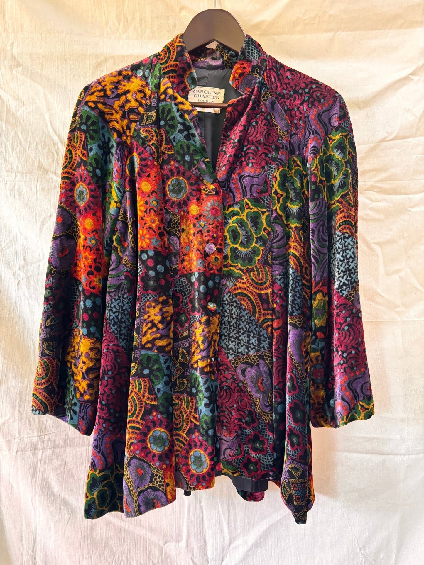 Caroline Charles Patchwork Velvet Swing Jacket - I'd Wear That