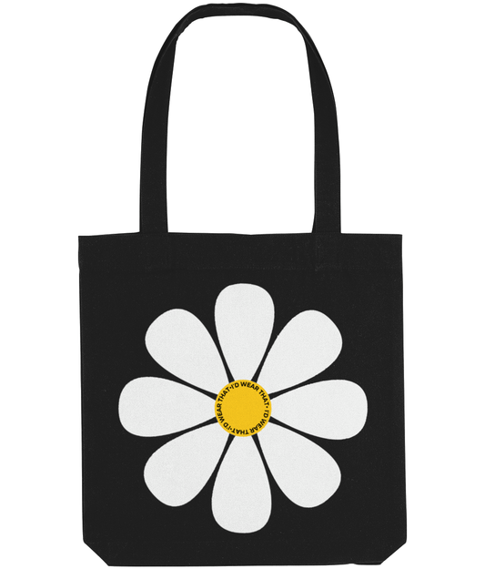 Daisy Black Woven Tote Bag - I'd Wear That