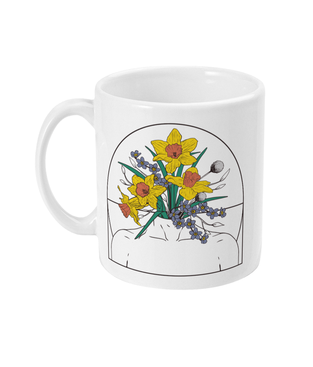 Head Full of Daffodils Charity Mug - Supporting Alzheimer’s & Dementia Research - I'd Wear That