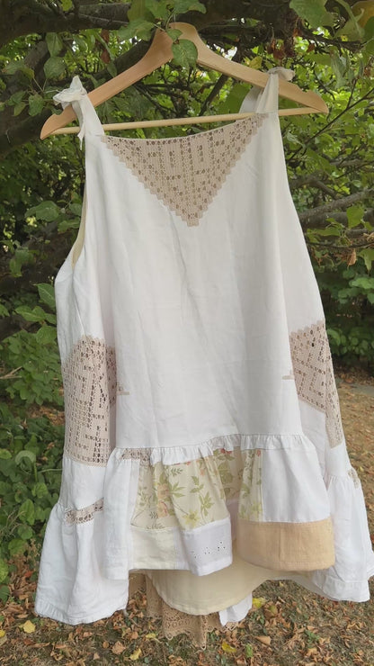 I'd [re]Wear That - Upcycled Patchwork Lace Dipped Hem Dress