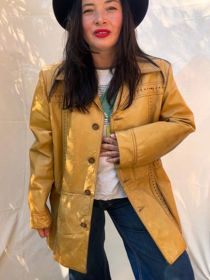 Vintage 1970s Pioneer Wear Tan Leather Jacket - I'd Wear That