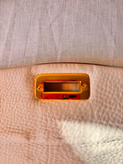 Vintage 1990s Bolsos Domingo Cream & Tan Spanish Leather Crossbody Bag – Purchased at El Corte Inglés - I'd Wear That