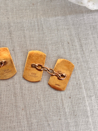 Vintage 9ct Gold Chain Cufflinks – Hallmarked - I'd Wear That