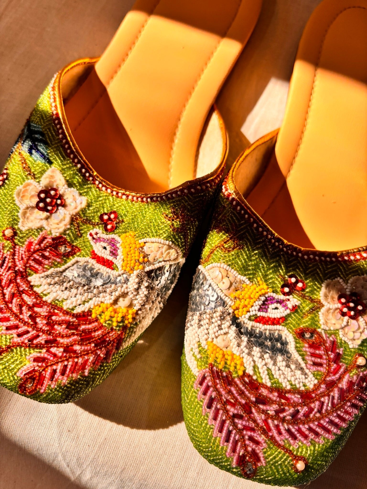 Vintage Green Beaded Chinese Slippers | Never Worn - I'd Wear That