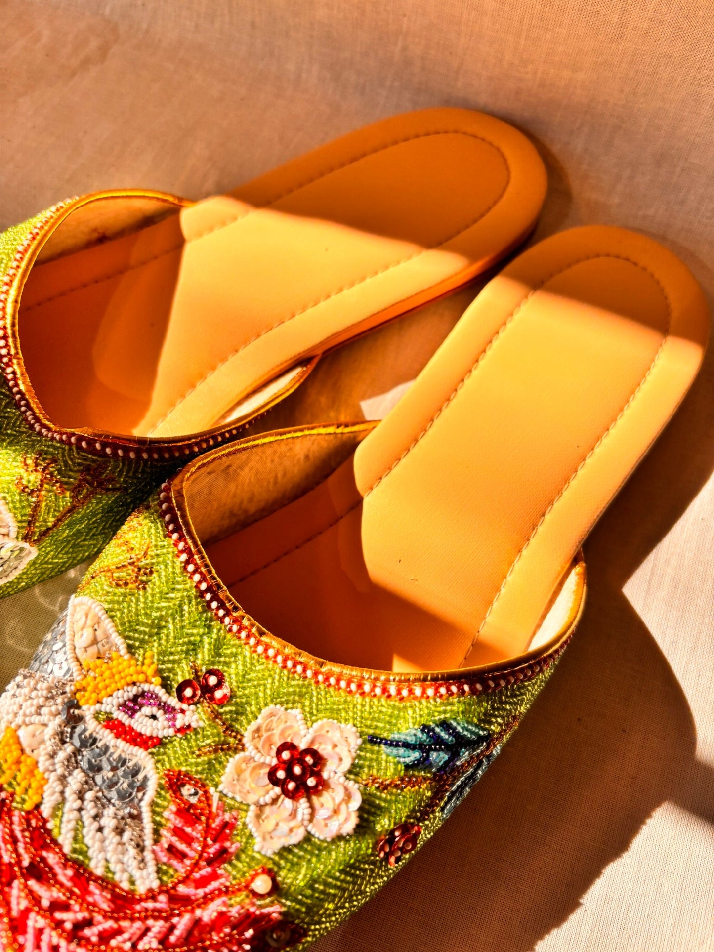 Vintage Green Beaded Chinese Slippers | Never Worn - I'd Wear That