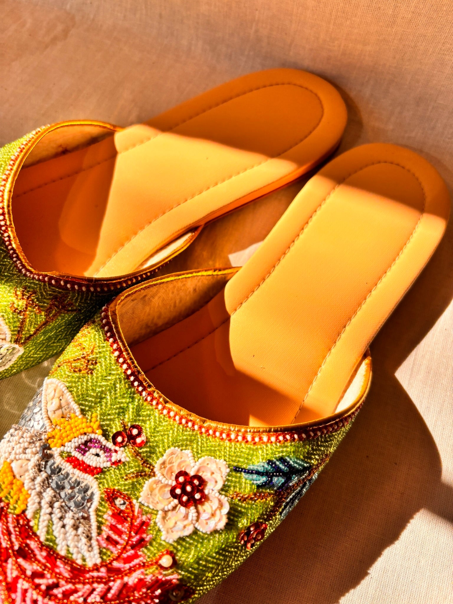 Vintage Green Beaded Chinese Slippers | Never Worn - I'd Wear That