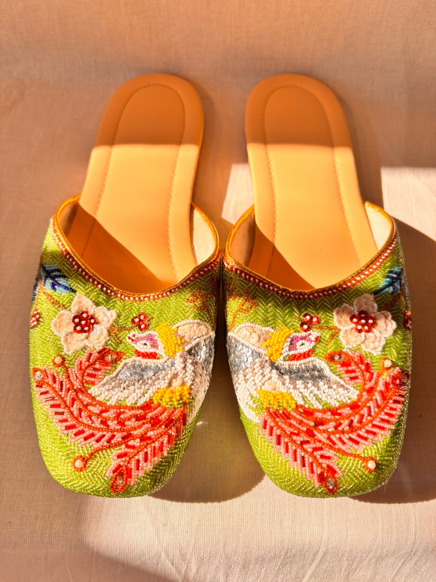 Vintage Green Beaded Chinese Slippers | Never Worn - I'd Wear That