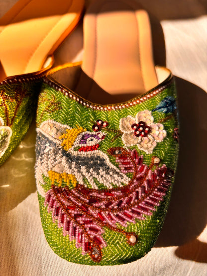Vintage Green Beaded Chinese Slippers | Never Worn - I'd Wear That