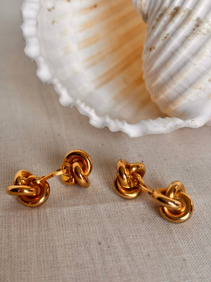 Vintage Knot Cufflinks – Gold Tone 1980s - I'd Wear That