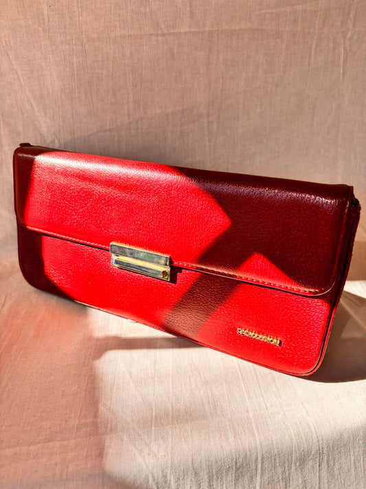 Vintage Red Leather Clutch by Paolo Design | Spanish Designer - I'd Wear That