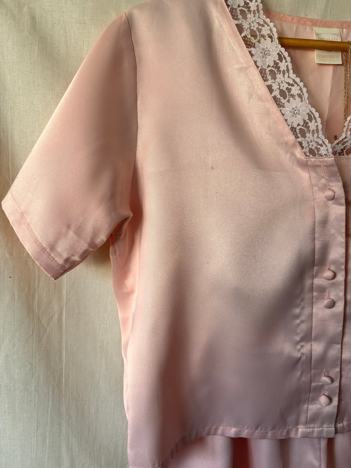 Vintage Pink Lace Trim Lounge Set – 70s/80s - I'd Wear That