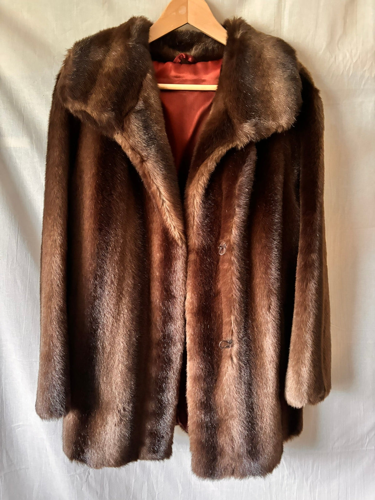 Vintage Rybel Faux Fur Coat – Dark Brown Mid Length - I'd Wear That
