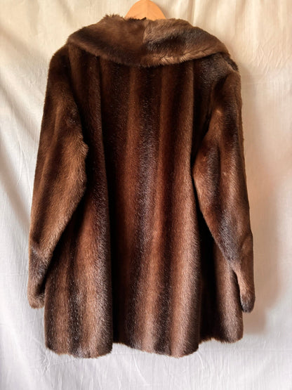 Vintage Rybel Faux Fur Coat – Dark Brown Mid Length - I'd Wear That