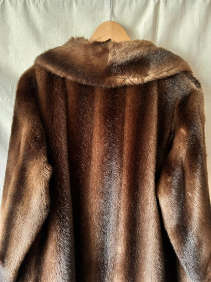 Vintage Rybel Faux Fur Coat – Dark Brown Mid Length - I'd Wear That